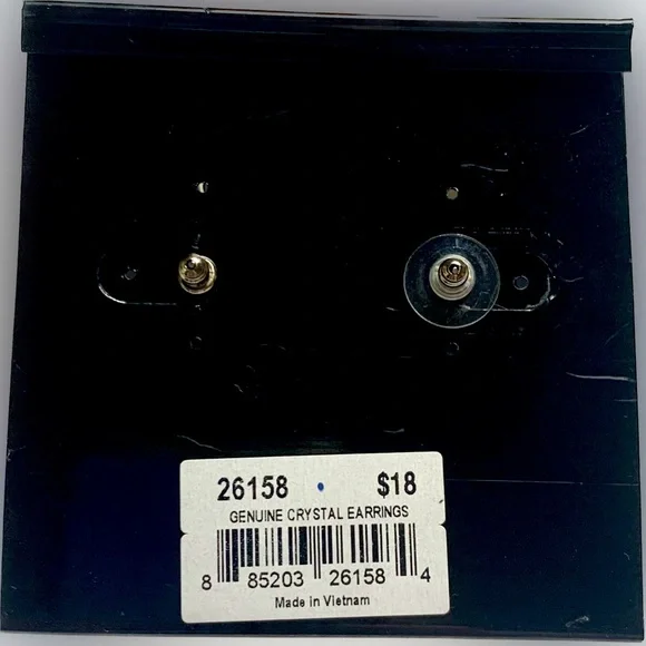 🪙Genuine Crystal & Silver Tone Dangling Ball Drop Stud Earrings by Cookie Lee - Picture 8 of 8